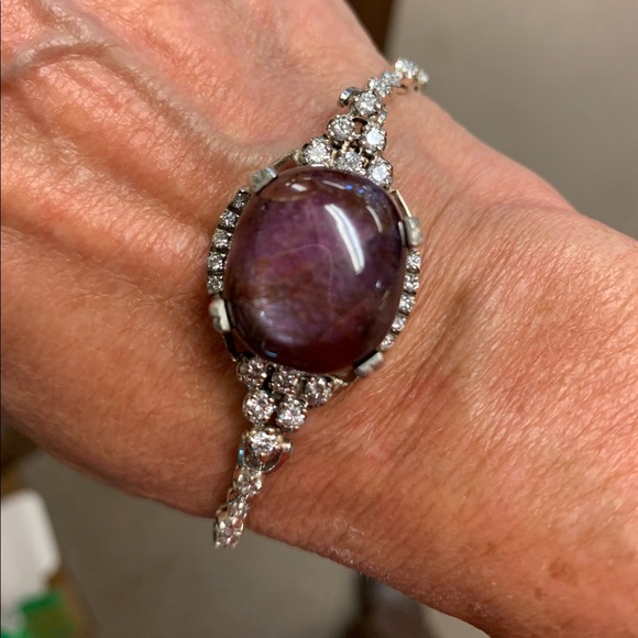 Huge no heat 57.33 ct ruby, diamond 14kbracelet